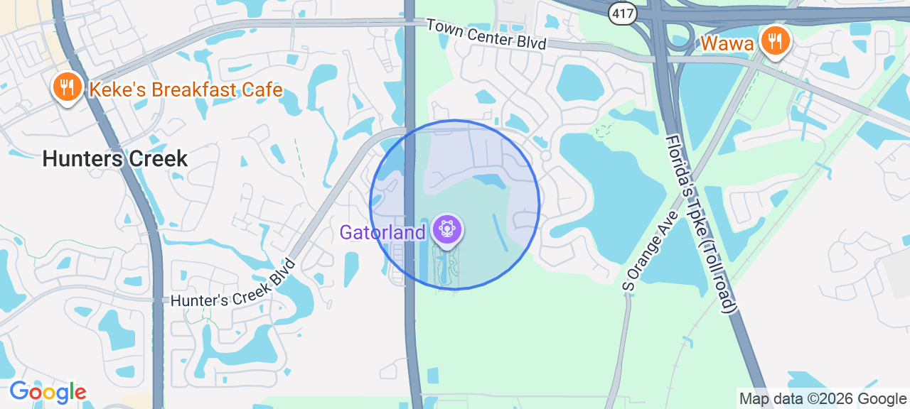 Approximate pickup area near Orlando, FL