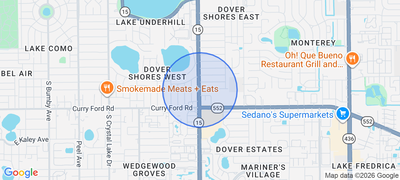 Approximate pickup area near Orlando, FL