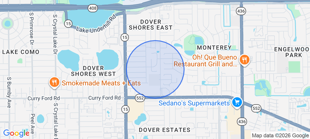 Approximate pickup area near Orlando, FL