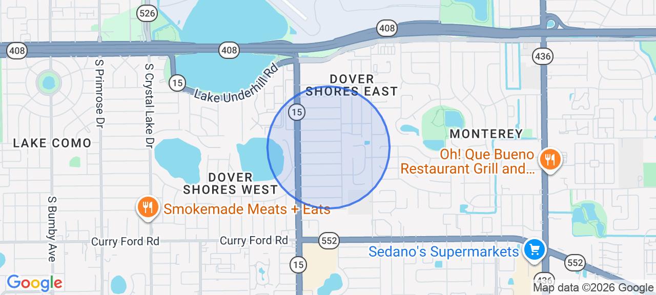 Approximate pickup area near Orlando, FL